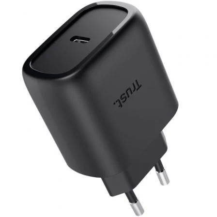 CARGADOR PARED/VIAJE USB-C 45W MAXO NEGRO TRUST